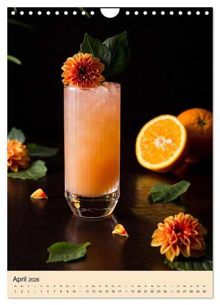 Produktbild: Cocktails mit Blumen und Pflanzen (Wandkalender 2026 DIN A4 hoch), CALVENDO Monatskalender