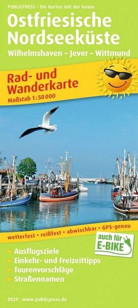 Produktbild: Ostfriesische Nordseek&uuml;ste, Wilhelmshaven - Jever - Wittmund 1:50 000