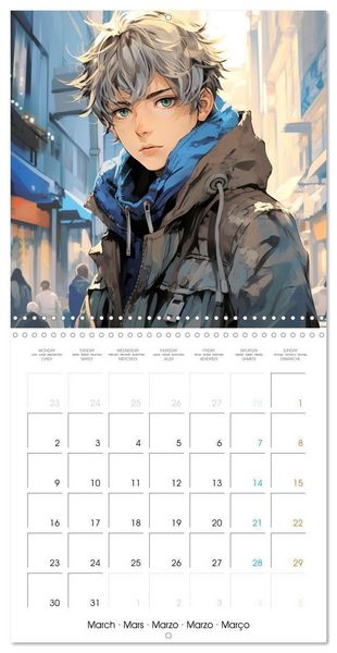 Produktbild: Manga boys (Calendrier mural carr&eacute; 2026 30x30 cm) Calendrier double avec une page pour vos prises de notes