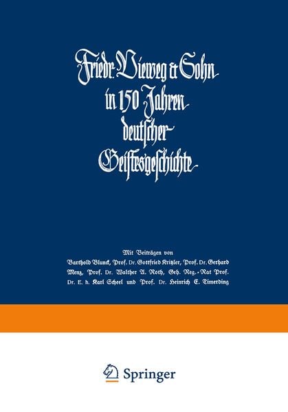 Produktbild: Friedr. Vieweg & Sohn in 150 Jahren deutscher Geistesgeschichte