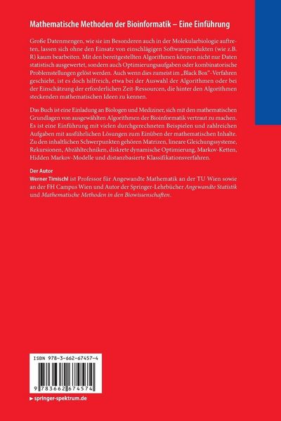 Produktbild: Mathematische Methoden der Bioinformatik - Eine Einf&uuml;hrung