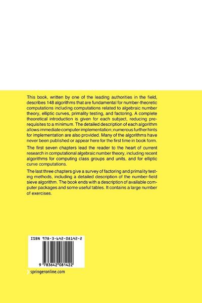 Produktbild: A Course in Computational Algebraic Number Theory