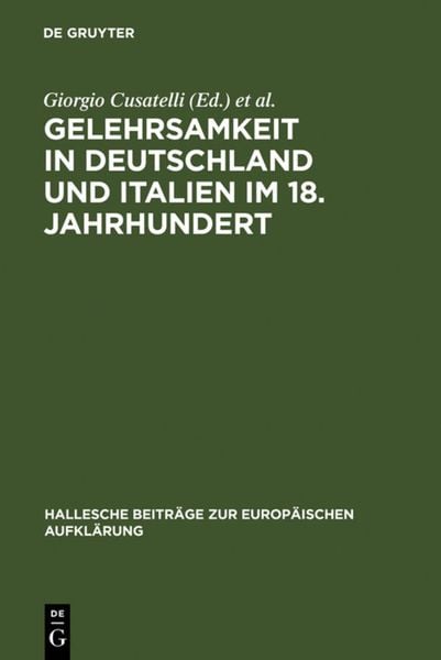 Produktbild: Gelehrsamkeit in Deutschland und Italien im 18. Jahrhundert