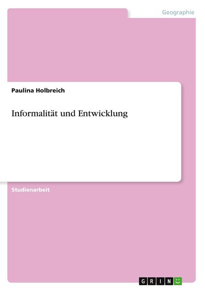 Produktbild: Informalit&auml;t und Entwicklung