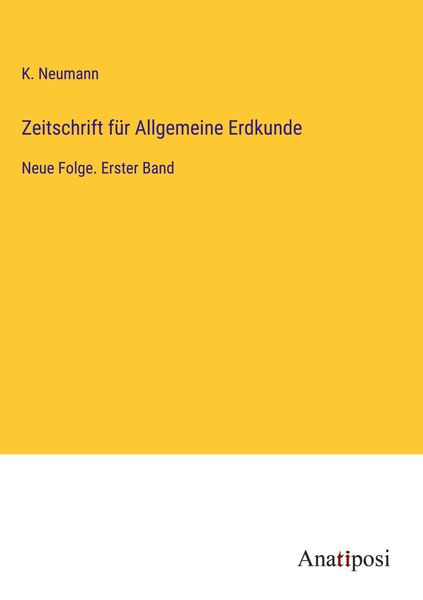 Produktbild: Zeitschrift f&uuml;r Allgemeine Erdkunde