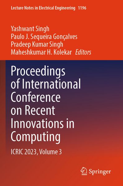 Produktbild: Proceedings of International Conference on Recent Innovations in Computing