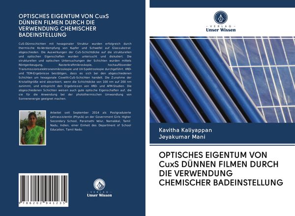 Produktbild: Optisches Eigentum von Cuxs D&uuml;nnen Filmen Durch die Verwendung Chemischer Badeinstellung