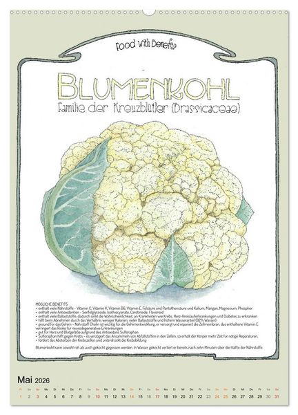 Produktbild: Food with Benefits (Wandkalender 2026 DIN A2 hoch), CALVENDO Monatskalender