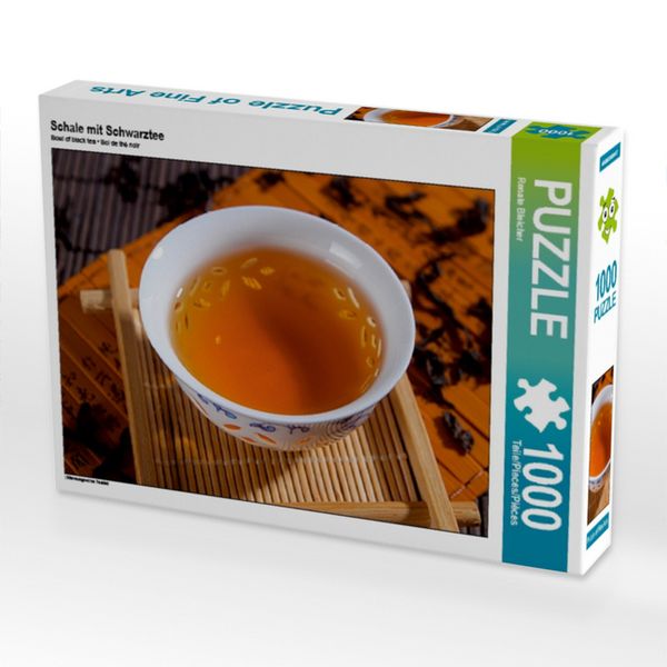 CALVENDO Puzzle Schale mit Schwarztee | 1000 Teile Lege-Größe 64x48cm Foto-Puzzle für glückliche Stunden