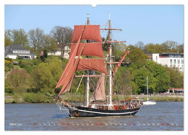 Produktbild: Segelschiffe auf der Elbe (Wandkalender 2026 DIN A2 quer), CALVENDO Monatskalender