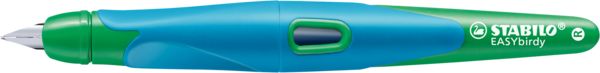 Produktbild: STABILO Ergonomischer Schulf&uuml;ller f&uuml;r Rechtsh&auml;nder mit Anf&auml;nger-Feder A -   EASYbirdy in himmelblau/grasgr&uuml;n - Einzelstift - inklusive Patrone