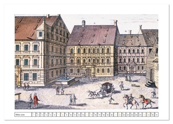 Produktbild: M&uuml;nchen: In alten Stichen und Zeichnungen (Wandkalender 2026 DIN A4 quer), CALVENDO Monatskalender
