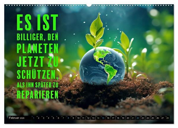 Produktbild: KLIMAWANDEL - Impressionen mit Spr&uuml;chen (hochwertiger Premium Wandkalender 2026 DIN A2 quer), Kunstdruck in Hochglanz