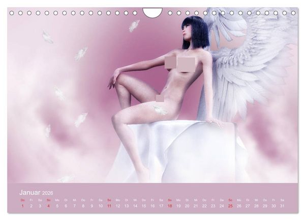 Produktbild: Engel der Verf&uuml;hrung - Mythologie als Akt (Wandkalender 2026 DIN A4 quer), CALVENDO Monatskalender