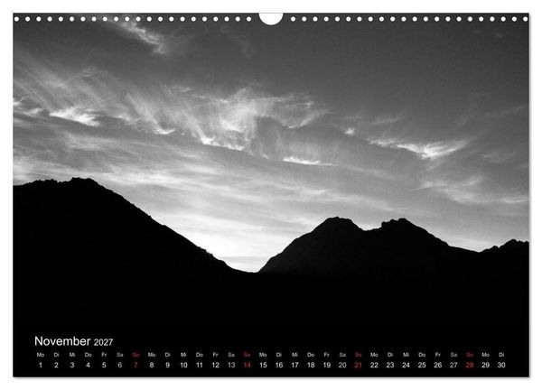 Produktbild: BERGE IN SCHWARZ WEISS (Wandkalender 2027 DIN A3 quer), CALVENDO Monatskalender