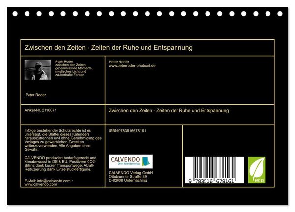 Produktbild: Zwischen den Zeiten - Zeiten der Ruhe und Entspannung (Tischkalender 2026 DIN A5 quer), CALVENDO Monatskalender