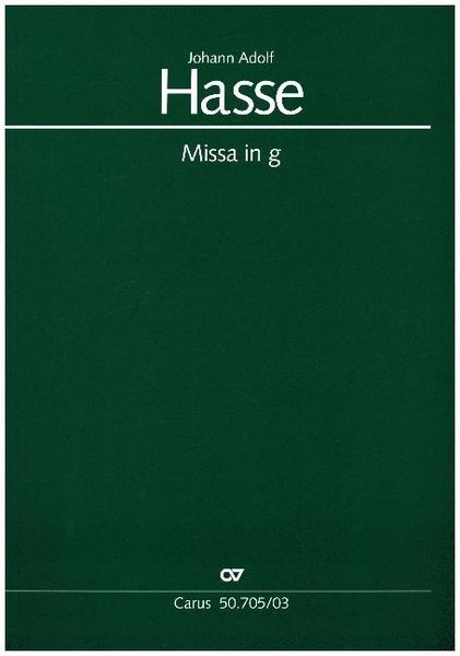 Produktbild: Missa in g. Hasse-Werkausgabe, Klavierauszug. Bd.IV/3