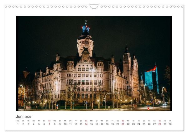 Produktbild: Leipzig bei Nacht (Wandkalender 2026 DIN A3 quer), CALVENDO Monatskalender