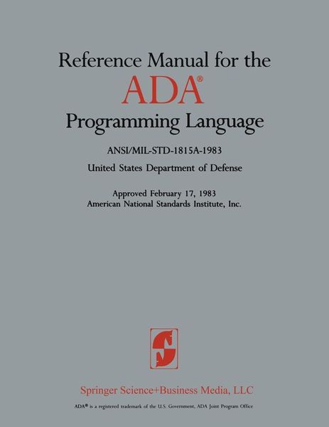 Produktbild: Reference Manual for the ADA&reg; Programming Language