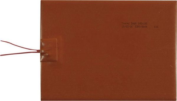 Produktbild: Thermo TECH Silikon Heizfolie selbstklebend 230 V/DC, 230 V/AC 500 W Schutzart IPX7 (L x B) 195 mm x 145 mm