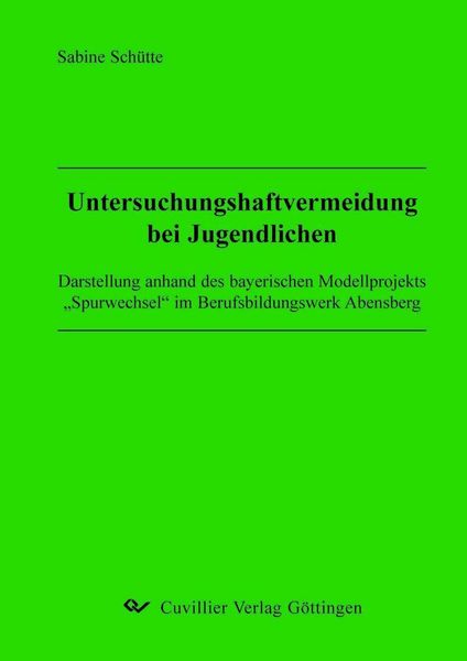 Produktbild: "Untersuchungshaftvermeidung bei Jugendlichen"