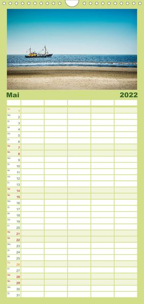 Produktbild: Nordsee Tr&auml;umereien - Familienplaner hoch (Wandkalender 2022 , 21 cm x 45 cm, hoch)