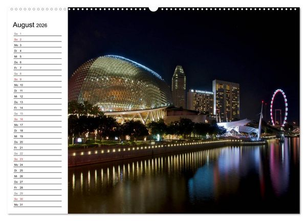 Produktbild: Singapur - Die Farben der Nacht (Wandkalender 2026 DIN A2 quer), CALVENDO Monatskalender
