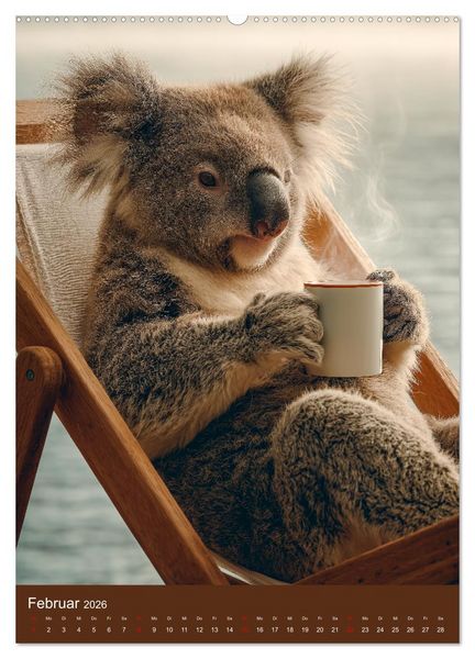 Produktbild: Workaholic - Mach mal Pause und chill wie ein Koala (hochwertiger Premium Wandkalender 2026 DIN A2 hoch), Kunstdruck in Hochglanz