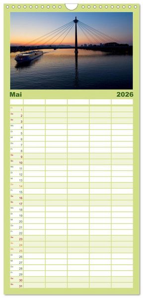 Produktbild: Familienplaner 2026 - &Ouml;sterreichs Donau mit 5 Spalten (Wandkalender, 21 x 45 cm) CALVENDO
