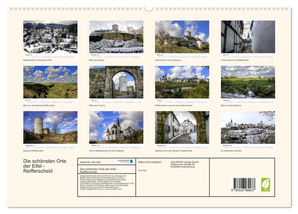 Produktbild: Die sch&ouml;nsten Orte der Eifel - Reifferscheid (hochwertiger Premium Wandkalender 2026 DIN A2 quer), Kunstdruck in Hochglanz