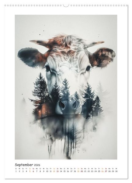 Produktbild: Magische Tierkunst (Wandkalender 2026 DIN A2 hoch), CALVENDO Monatskalender
