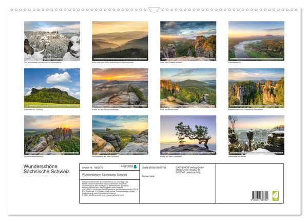 Produktbild: Wundersch&ouml;ne S&auml;chsische Schweiz (Wandkalender 2026 DIN A2 quer), CALVENDO Monatskalender
