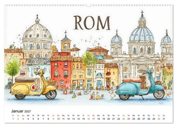 Produktbild: St&auml;dte - Weltreise in Bunt (Wandkalender 2027 DIN A2 quer), CALVENDO Monatskalender