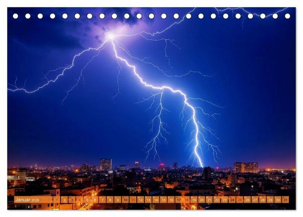 Produktbild: Mega-Blitze (Tischkalender 2026 DIN A5 quer), CALVENDO Monatskalender