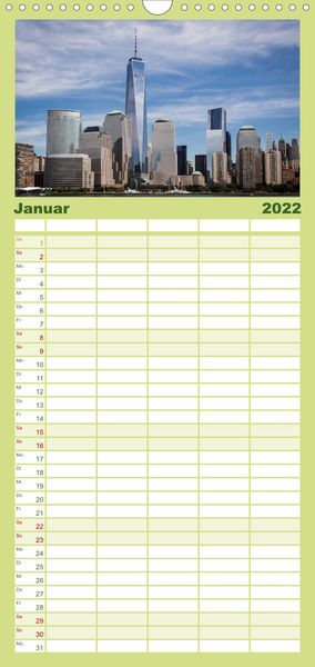 Produktbild: Familienplaner New York City Impressionen / Geburtstagskalender (Wandkalender 2022 , 21 cm x 45 cm, hoch)