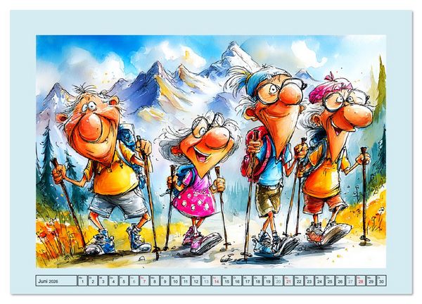 Produktbild: Rentner rocken das Leben! Mit Schwung durch den Ruhestand (Wandkalender 2026 DIN A2 quer), CALVENDO Monatskalender