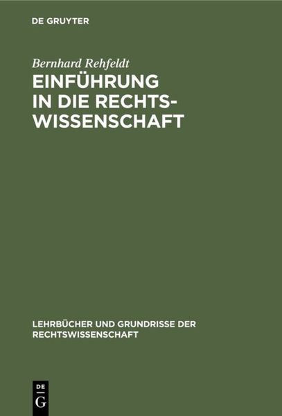 Produktbild: Einf&uuml;hrung in die Rechtswissenschaft