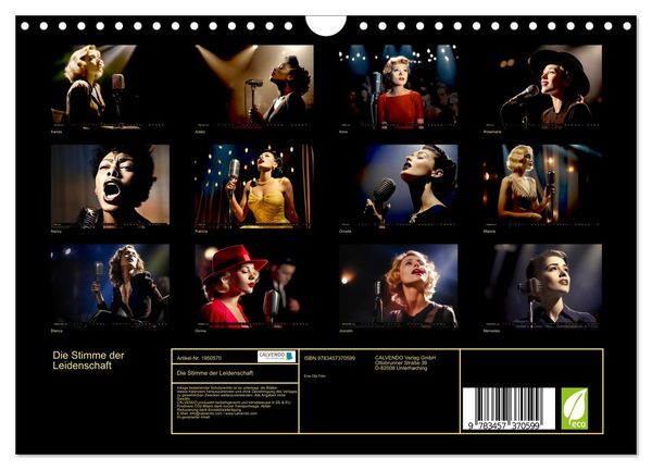 Produktbild: Die Stimme der Leidenschaft (Wandkalender 2026 DIN A4 quer), CALVENDO Monatskalender
