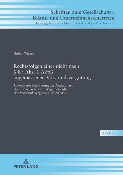 Produktbild: Rechtsfolgen einer nicht nach &sect; 87 Abs. 1 AktG angemessenen Vorstandsverg&uuml;tung
