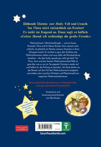 Produktbild: Ein Rentier namens Zimtstern - Ein Adventskalenderbuch in 24 Kapiteln