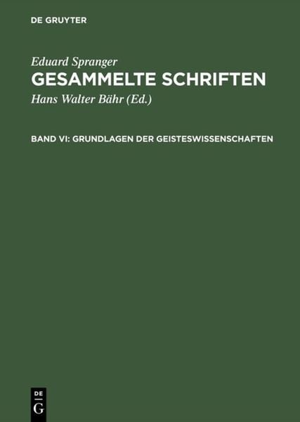 Produktbild: Grundlagen der Geisteswissenschaften