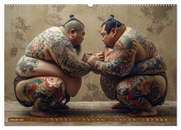 Produktbild: Sumo - Japans schwere Ringer (hochwertiger Premium Wandkalender 2026 DIN A2 quer), Kunstdruck in Hochglanz