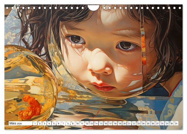 Produktbild: Surrealismus trifft asiatisch anmutende Gesichter (Wandkalender 2026 DIN A4 quer), CALVENDO Monatskalender