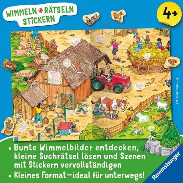 Produktbild: Wimmeln, R&auml;tseln, Stickern: Tiere