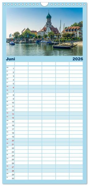 Produktbild: Familienplaner 2026 - Ansichten vom Bodensee mit 5 Spalten (Wandkalender, 21 x 45 cm) CALVENDO