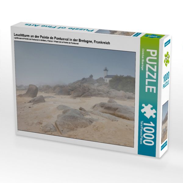 Produktbild: CALVENDO Puzzle Leuchtturm an der Pointe de Pontusval in der Bretagne, Frankreich | 1000 Teile Lege-Gr&ouml;&szlig;e 64x48cm Foto-Puzzle f&uuml;r gl&uuml;ckliche Stunden