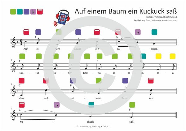 Produktbild: Einfacher!-Geht-Nicht: 34 Kinderlieder BAND 1+2 f&uuml;r die RAINBOW Instrumente (+Play-Along-Streaming) | LeuWa