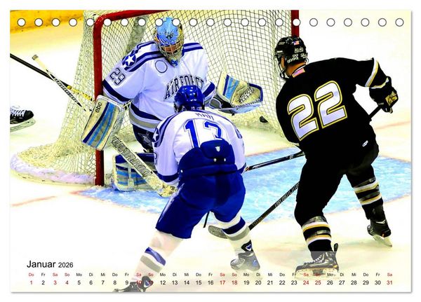 Produktbild: Eishockey - Kampf um den Puck (Tischkalender 2026 DIN A5 quer), CALVENDO Monatskalender