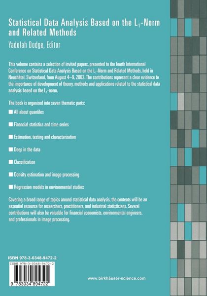 Produktbild: Statistical Data Analysis Based on the L1-Norm and Related Methods
