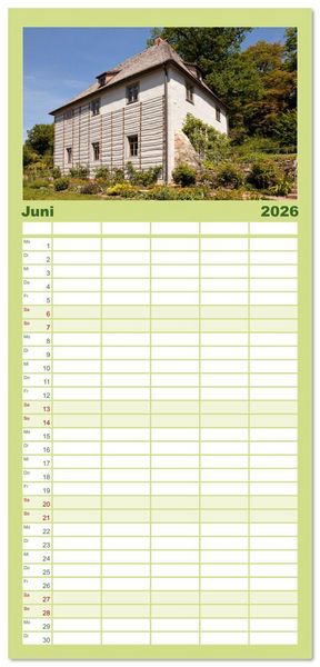 Produktbild: Familienplaner 2026 - Th&uuml;ringen - Weimar mit 5 Spalten (Wandkalender, 21 x 45 cm) CALVENDO